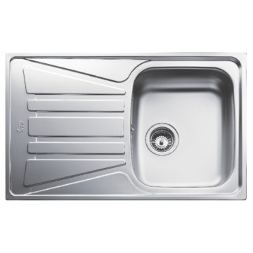 Basico 1B 1D Sink Drop-In Single End Bowl 790x500x150mm Polished Stainless Steel