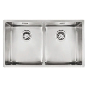 Linea R15 2B 740 Sink Underslung Double Bowl 740x440x200mm Stainless Steel