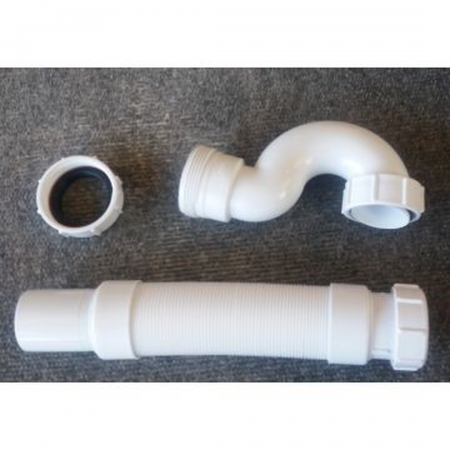 V&A Concealed P-Trap with Flex hose, plastic