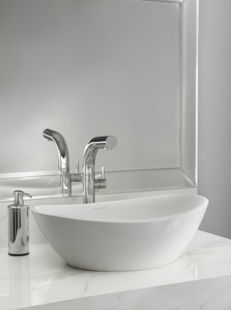 V&A Amalfi 55, rimless countertop basin Matt White
