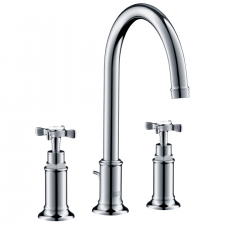 AXOR Montreux 3-hole basin mixer 180 with cross handles and pop-up waste set