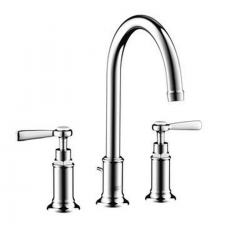 AXOR Montreux 3-hole basin mixer 180 with lever handles and pop-up waste set