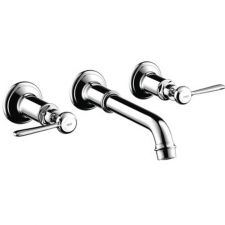 AXOR Montreux 3-hole basin mixer for concealed installation wall-mounted with spout 165 - 225 mm and lever handles