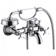 AXOR Montreux 2-handle bath mixer for exposed installation with cross handles