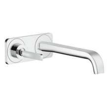 AXOR Citterio E Single lever basin mixer for concealed installation wall-mounted with pin handle, spout 221 mm and plate