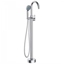 Round Chrome Free Standing Bath Mixer with H/S