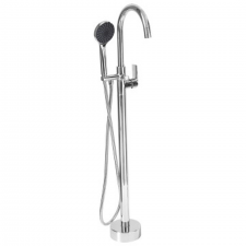 Round Chrome Free Standing Bath Mixer with H/S