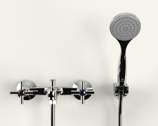 Cobra Ledimo Original Light Pattern Bath Diverter mixer & Handshower Wall Type Chrome Plated