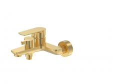 Seine exposed bath mixer brushed gold