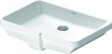 Duravit 2nd Floor, Vanity basin 53cm white undercounter model, with of,w/o tp