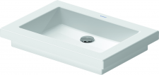 Counter top basin 58 cm 2nd floor white, w/o of, w/o tp