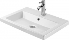 Duravit Vanity basin 60 cm 2nd floor white countertop, w.OF, w.TH, 1 TH