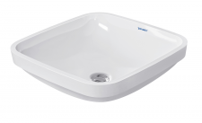 Vanity basin 37 cm DuraStyle white undercounter, with OF, w/o TP