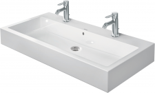 Washbasin 100 cm Vero white with of, with tp, 2 th, ground