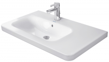 Furniture washbasin 800mm DuraStyle white,asym,B-le.,w.OF,w.TP,1 TH