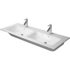 Double washbasin 1300 ME by Starck white, with OF, with TP, 1 TH