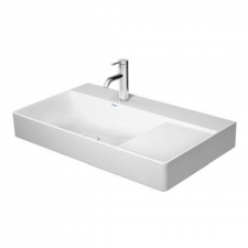 Furn.basin 800 mm DuraSquare, white w/o.of, w.tp, 1 th, bowl left