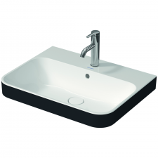 Duravit Happy D. PLUS Above counter washbowl 600x460 1TH inside white. Outside anthracite matt