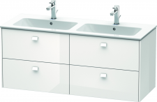 Brioso vanity unit, 553x1290x479mm 4 drawers, White High Gloss