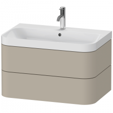 Duravit Happy D.2 Plus Vanity C-Shape 775x490- ONE TAP HOLE, 2 drawers, TAUPE Satin Matt