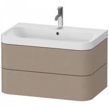 Duravit Happy D.2 Plus Vanity C-Shape 775x490- ONE TAP HOLE, 2 drawers, LINEN