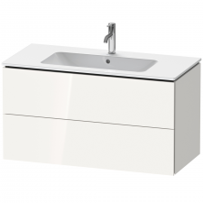 L-Cube vanity unit f. ME, 2 drawers 550x1020x481mm, White High Gloss