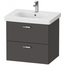Duravit XBase Vanity Unit wall-mounted, 2 drawers 560x600x458mm, graphite matt