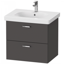 XBase Vanity Unit wall-mounted, 2 drawers 560x600x458mm, graphite matt