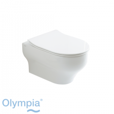 Olympia Clear Wall Hung Pan - Rimless - Olympiglaze Gloss White