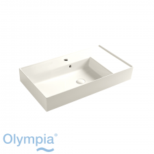 Olympia Drop Vanity 1Th - Left Bowl 800mm Incl Fixations - Olympiglaze Matt White