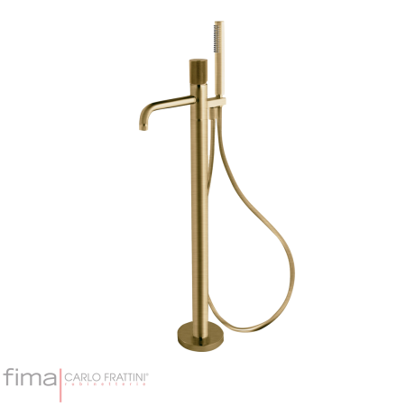 Fima Spillo Tech G Bath Mixer Freestanding Inc H/Shower Brushed Champagne