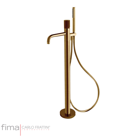 Fima Spillo Tech G Bath Mixer Freestanding Inc H/Shower Brushed Gold