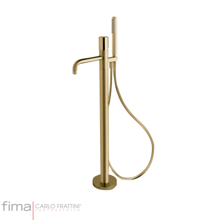 Fima Spillo Tech V Bath Mixer Freestanding Inc H/Shower Brushed Champagne