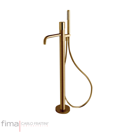 Fima Spillo Tech V Bath Mixer Freestanding Inc H/Shower Brushed Gold