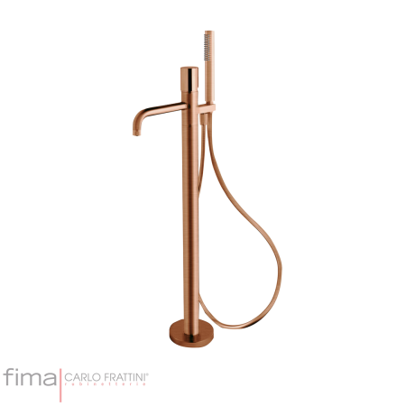 Fima Spillo Tech V Bath Mixer Freestanding Inc H/Shower Brushed Amber Bronze
