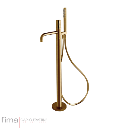 Fima Spillo Tech X Bath Mixer Freestanding Inc H/Shower Brushed Gold