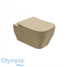 Olympia Synthesis Eco Wall Hung Pan - Rimless - Olympiglaze Matt Sand