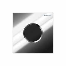 Geberit urinal flush control with electronic flush actuation, mains operation, Type 01 cover plate, round: bright chrome-plated
