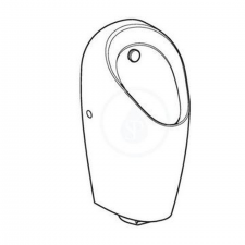 Geberit Selva urinal with integrated control, generator operation: T=37cm, Outlet=to the rear, Inlet=rear, white