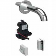 Geberit Piave washbasin tap, wall-mounted, generator operation, for concealed function box: bright chrome-plated, L=17cm, Mixer=with mixer