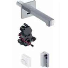 Geberit Brenta washbasin tap, wall-mounted, generator operation, for concealed function box: bright chrome-plated, L=17cm, Mixer=with mixer