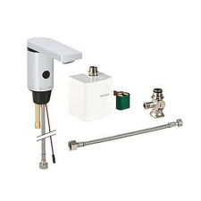 Geberit Type 186 washbasin tap, generator operation: bright chrome-plated, Mixer=with below-desk mixer
