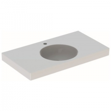 Geberit Preciosa II washbasin with shelf surface: 90x50cm, Tap hole=central, Overflow=without, white