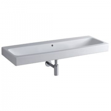 Geberit iCon washbasin: B=120cm, T=48.5cm, Tap hole=without, Overflow=visible, white