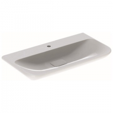 Geberit myDay washbasin: B=100cm, T=48cm, Tap hole=centred, Overflow=without, white / KeraTect