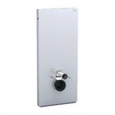 Geberit Monolith sanitary module for wall-hung WC, 114 cm, front cladding made of glass: Front cladding: white glass, Side cladding: aluminium