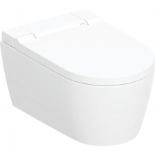 Geberit AquaClean Sela WC complete solution, wall-hung WC: WC ceramic appliance: white / KeraTect, Design cover: white