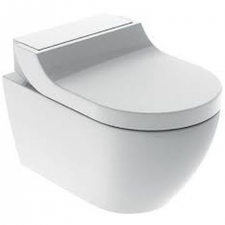 Geberit AquaClean Tuma Comfort WC complete solution, wall-hung WC: WC ceramic appliance: white / KeraTect, Design cover: white
