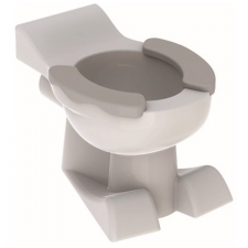 Geberit Bambini floor-standing WC for children, washdown, lion paw design, with seat pads: T=50cm, WC ceramic appliance: white, Seat pad: agate grey