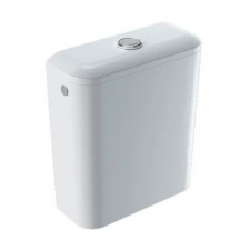 Geberit iCon Square exposed cistern, close-coupled, dual flush, lateral or bottom water supply connection: white